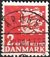 FRIMÆRKER DANMARK | 1946-47 - AFA 294 - Rigsvåben 2 Kr. rød - Lux Stemplet